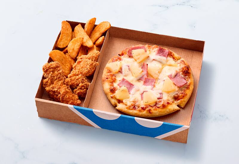 Mini Pizza Hawaii + 2 accompagnements